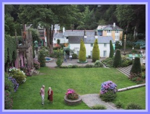 Looking down onto the village square