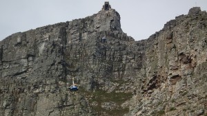 cable cars heading up mountain side