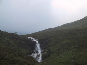 stream tumbling down mountain side