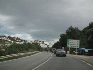 White hill towns on the way to Ronda, Spain