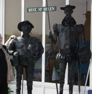 Don Quixote and Sancho, statutes in La Mancha area