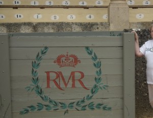 Symbol painted on bullring fence