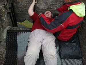 About to kiss the Blarney Stone