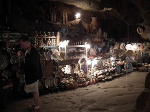 Souvenir shop inside the Caves of Hercules