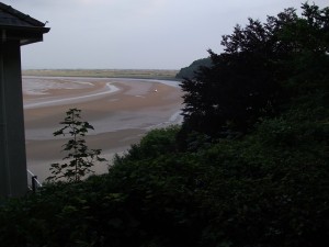 The tide is out.  Laugharne, Wales