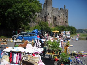 Laugharne castle and boot sale