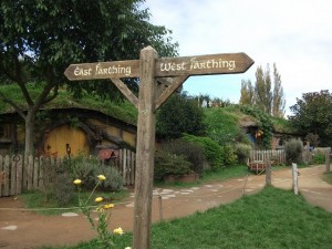 Sign post in Hobbiton