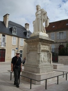 Statue outside Palais, Bourges, France