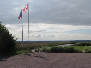 Flags at Canadian War Cemetery, Beny-sur-Mer