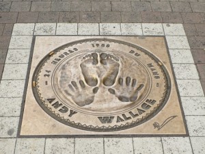 race driver foot/hand prints. Le Mans, France